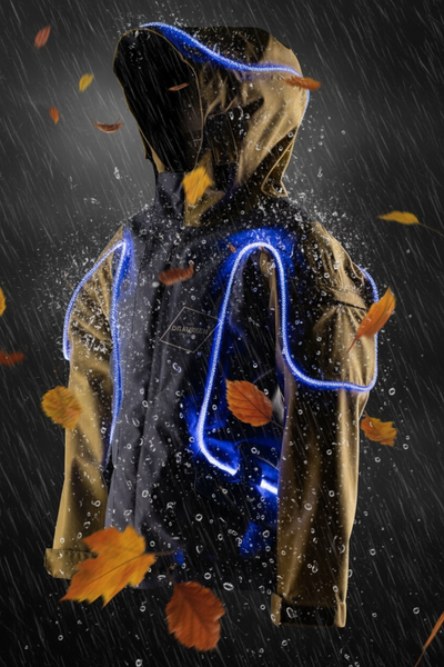 Halo LED Jacke - Outdoor & Bike 3L, blue-sand